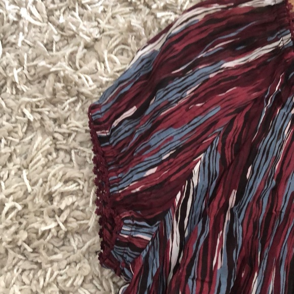 Red/ blue patterned short sleeve blouse with buttons, sOliver Brand, Eur38/US8 - Picture 5 of 7